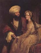 Henry William Pickersgill Portrait of James Silk Buckingham and his Wife in Arab Costume of Baghdad of 1816 (mk32) china oil painting reproduction